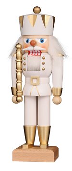 Small White/Gold King<br>2019 Ulbricht Nutcracker